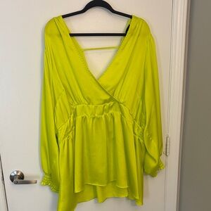 Torrid Bright Yellow Wrap Blouse